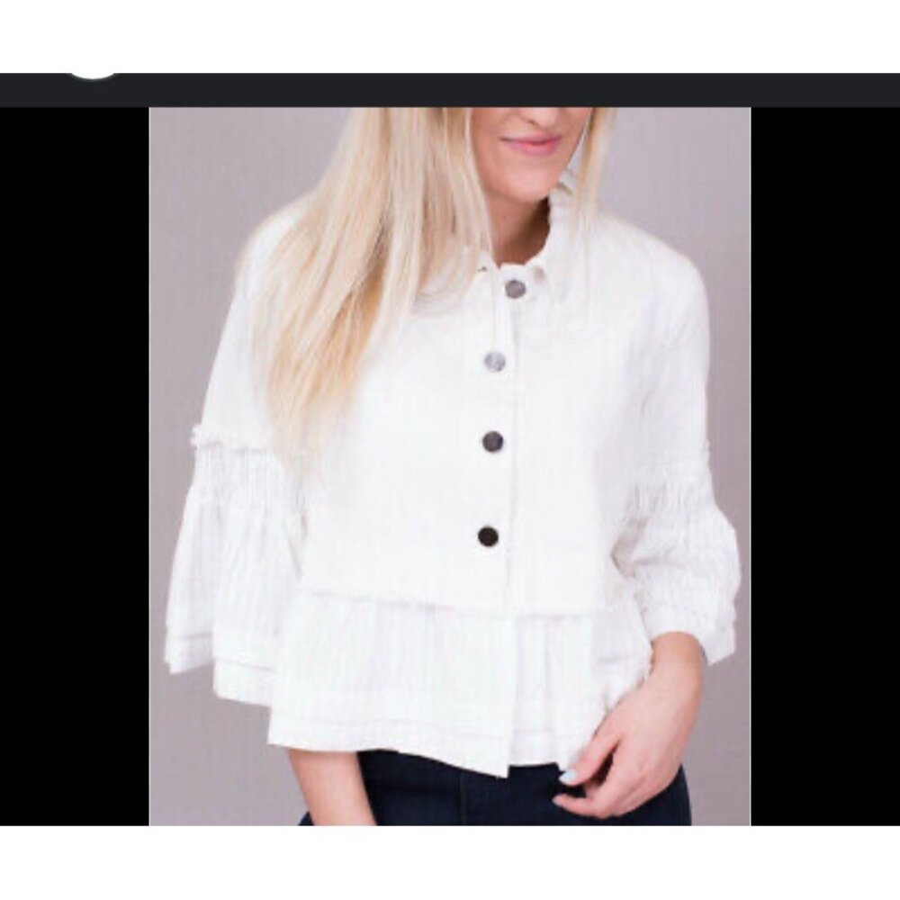 For Cynthia White Button-Up Jacket